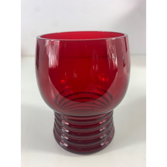 Vintage Ruby Red Imperial Shaeffer Ribbed Cocktail Glasses. - Picture 2 of 6